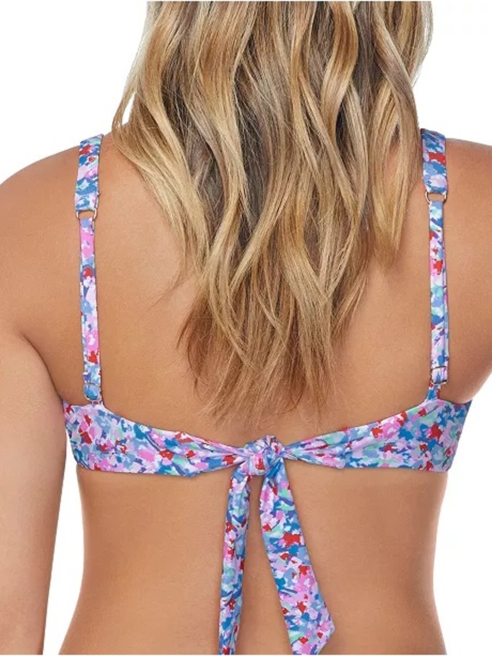 NWT Raisins Full Moon Abstract Print Underwire Bikini Top XL Blue Floral Swim - Picture 2 of 5
